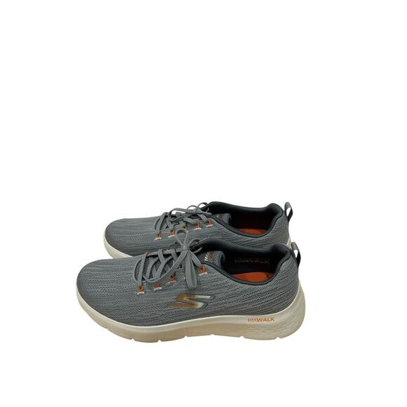 Skechers mens shoes size 11.5 Go Walk Flex -Quota Grey/ Orange - Picture 4 of 7